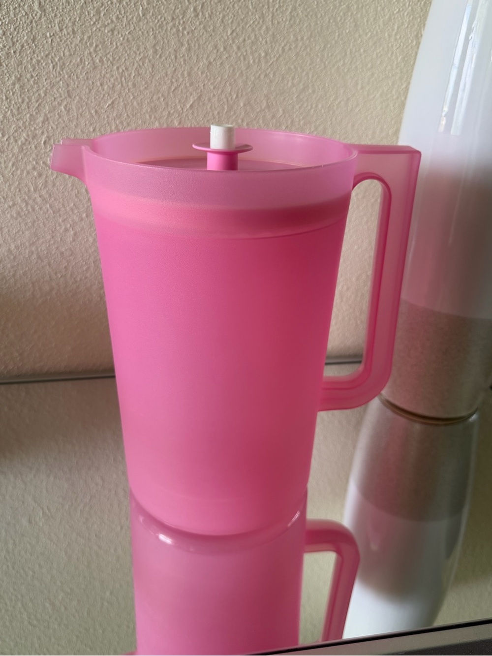Tupperware Pink Plastic Pitcher - Picture 8 of 8
